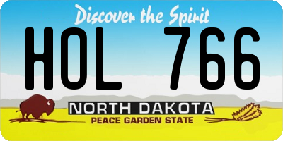 ND license plate HOL766