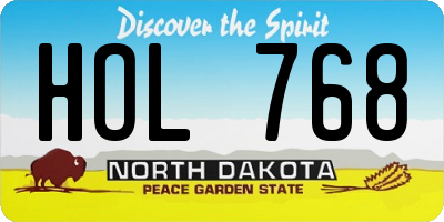ND license plate HOL768