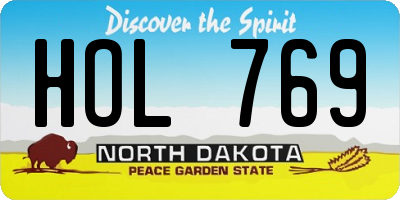 ND license plate HOL769