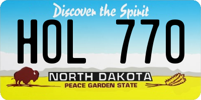 ND license plate HOL770