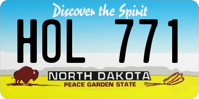ND license plate HOL771