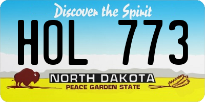 ND license plate HOL773