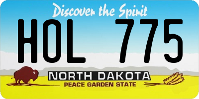 ND license plate HOL775