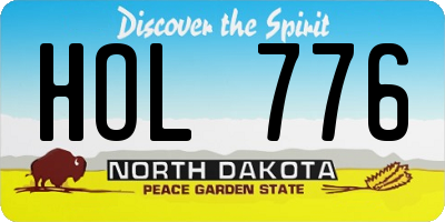 ND license plate HOL776