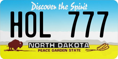ND license plate HOL777