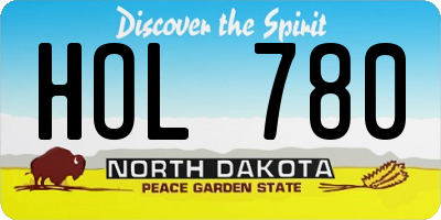 ND license plate HOL780