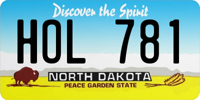 ND license plate HOL781