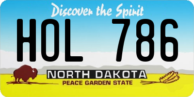 ND license plate HOL786