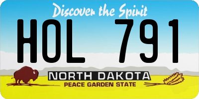 ND license plate HOL791