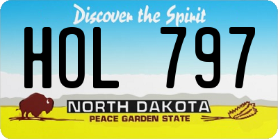 ND license plate HOL797