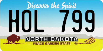 ND license plate HOL799