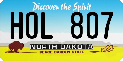 ND license plate HOL807