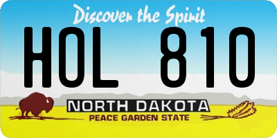 ND license plate HOL810