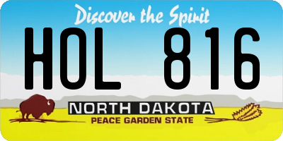 ND license plate HOL816