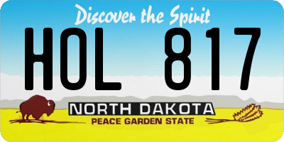 ND license plate HOL817