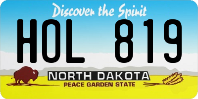 ND license plate HOL819