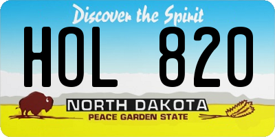 ND license plate HOL820