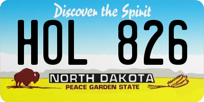ND license plate HOL826