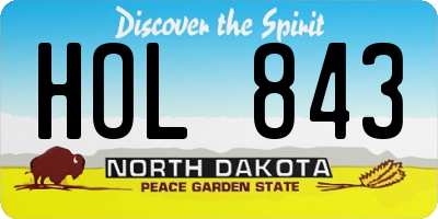 ND license plate HOL843