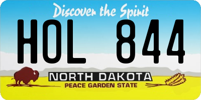 ND license plate HOL844