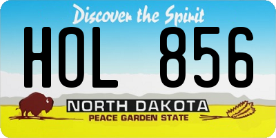 ND license plate HOL856