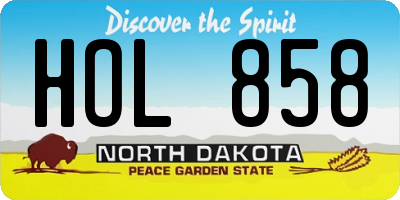 ND license plate HOL858