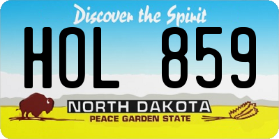 ND license plate HOL859
