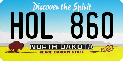 ND license plate HOL860