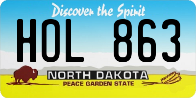 ND license plate HOL863