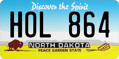 ND license plate HOL864
