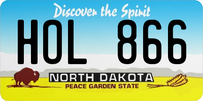 ND license plate HOL866