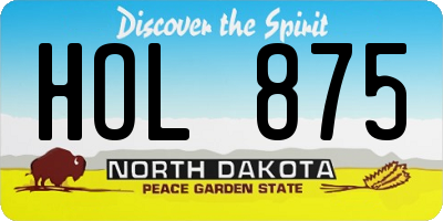 ND license plate HOL875