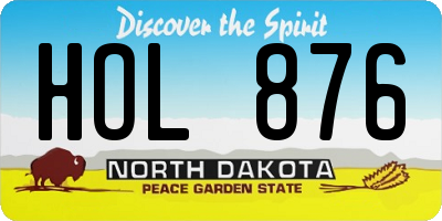 ND license plate HOL876