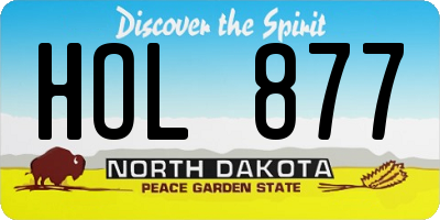 ND license plate HOL877