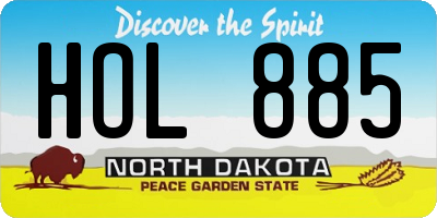 ND license plate HOL885