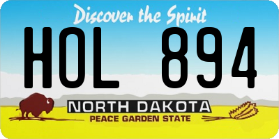 ND license plate HOL894