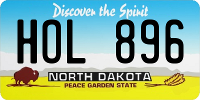 ND license plate HOL896