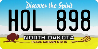 ND license plate HOL898