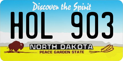 ND license plate HOL903