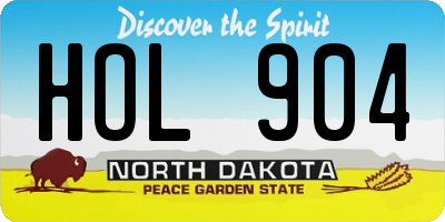 ND license plate HOL904