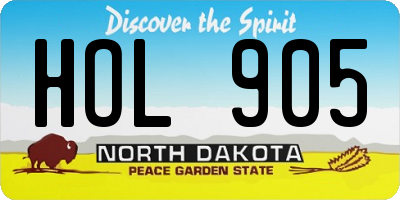 ND license plate HOL905