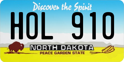 ND license plate HOL910
