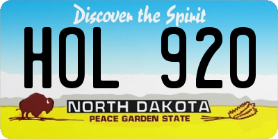 ND license plate HOL920