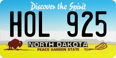 ND license plate HOL925