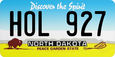 ND license plate HOL927