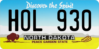 ND license plate HOL930