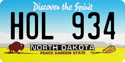 ND license plate HOL934