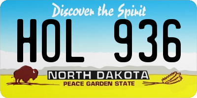 ND license plate HOL936