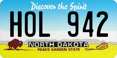 ND license plate HOL942