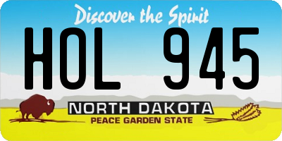 ND license plate HOL945